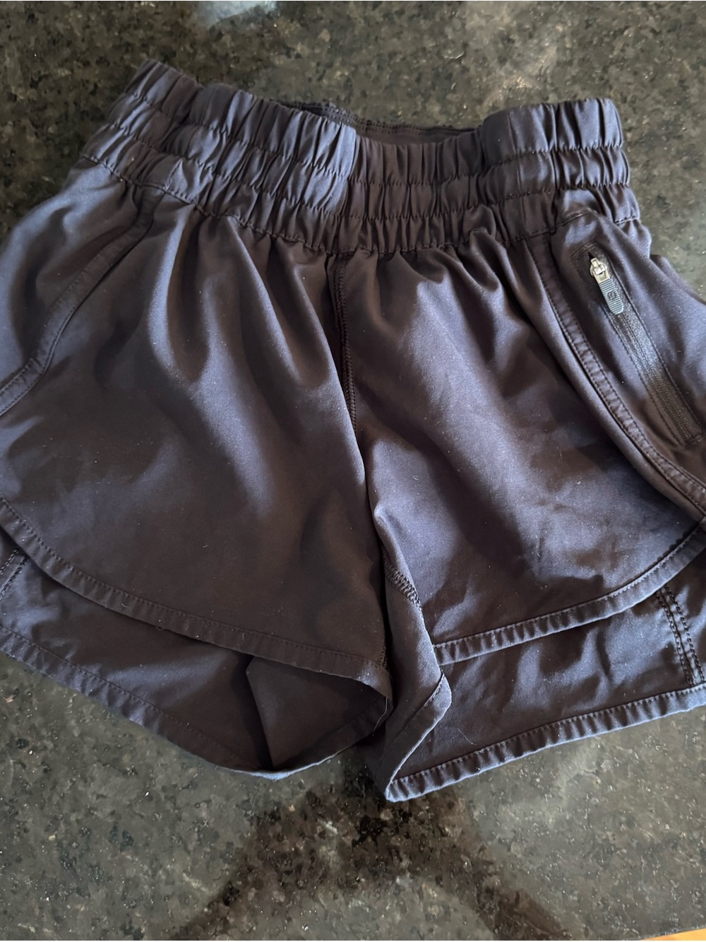 lululemon athletica Black Athletic Shorts with Zip Pocket
